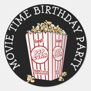 Stickers Popcorn fête d'anniversaire