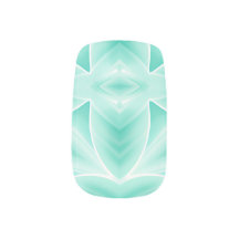 Aquamarine et Motif géométrique blanc