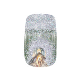 Stickers Pour Ongles Elégante crèche Parties scintillant Green Faux