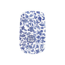 Floral bleu et blanc