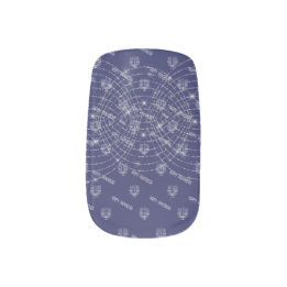 Stickers Pour Ongles Parties scintillant Hanoukka Dark Blue Faux