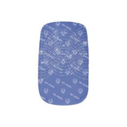 Stickers Pour Ongles Parties scintillant Hanoukka Light Blue Faux