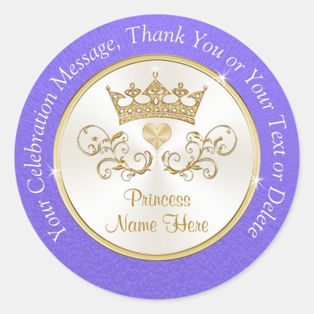 Stickers Princess et Gold personnalisés (Devant)