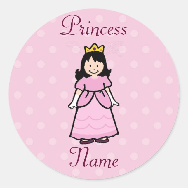 Stickers princesse Brunette foncée (Devant)