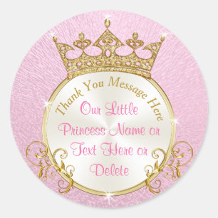 Stickers Princesse Personnalisée Rose et Or