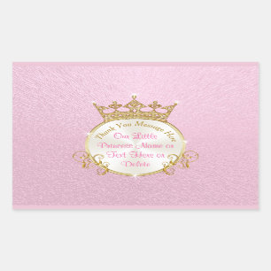 Stickers Princesse Personnalisée, Rose, Tiare Or