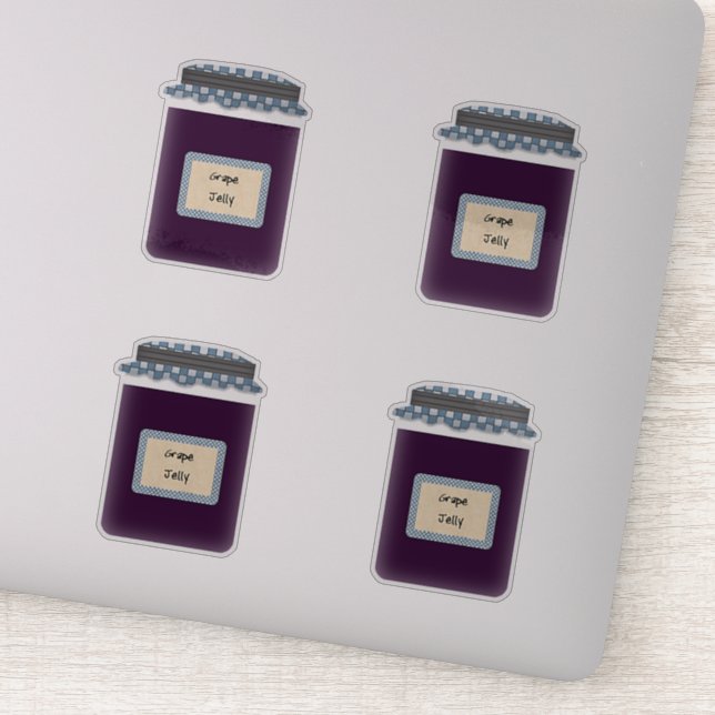 Stickers produit transparent pour gelée de raisin (Détail)