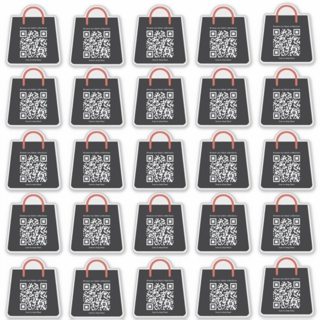 Stickers promotionnels personnalisées en noir QR C (Devant)