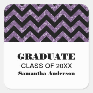 Stickers Purple Chevron Parties scintillant Gradua