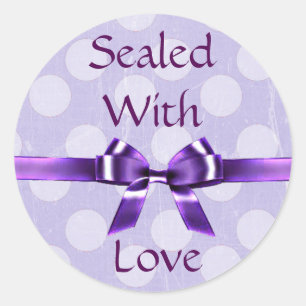 Stickers Purple & Lavender "Scellé avec amour"