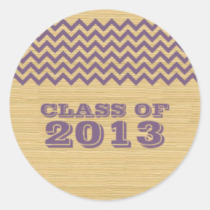 Stickers Purple Rustic Chevron Graduation