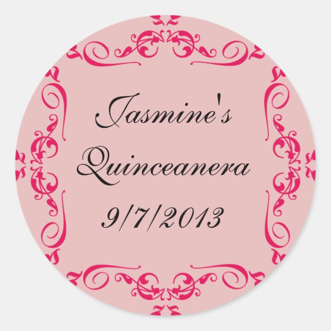 Stickers Quinceanera personnalisés (Devant)