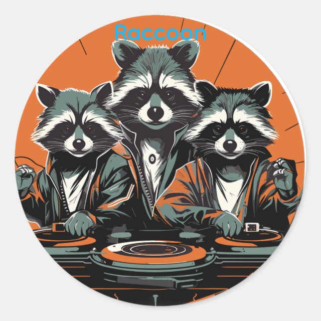 Stickers Raccoon geft Halloween day (Front)