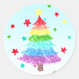 Stickers Rainbow Christmas Tree LGBT Pride