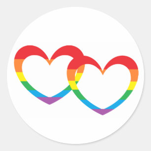 Stickers "Rainbow Double Hearts"