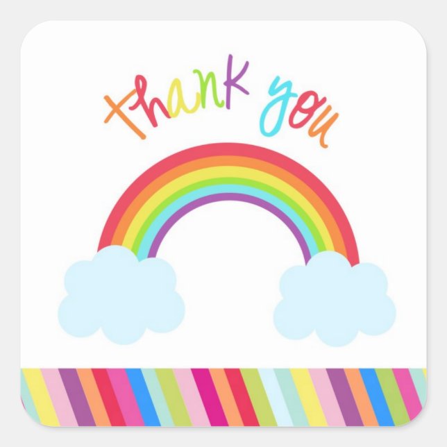 Stickers Rainbow Merci Favor (Devant)