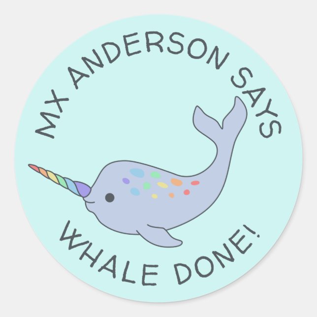Stickers Rainbow Narwhal Done (Devant)