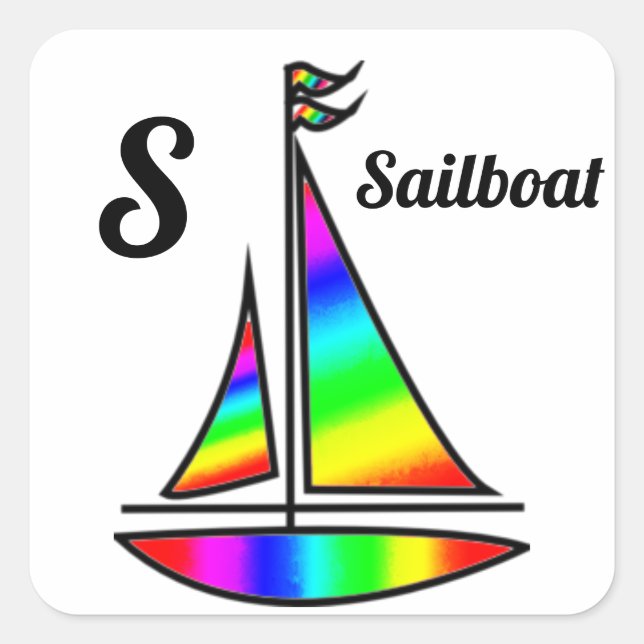 Stickers Rainbow Sailboat (Devant)