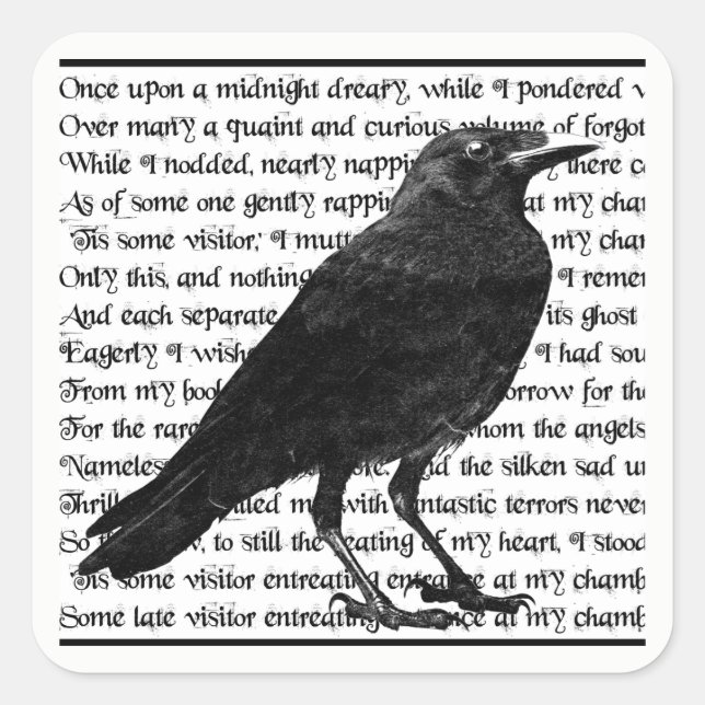 Stickers Raven Edgar Allan Poe (Devant)