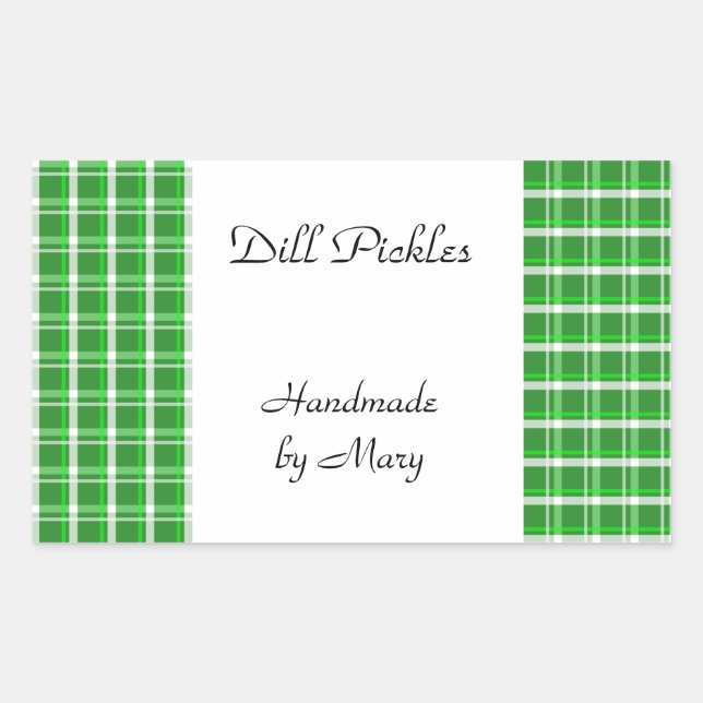 Stickers Recette personnalisée Plaid Blanc Vert (Devant)