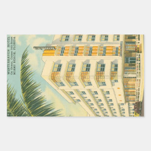 Stickers Rectangle Art Déco de Miami vintage