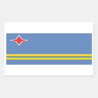 Stickers Rectangle Drapeau Aruba