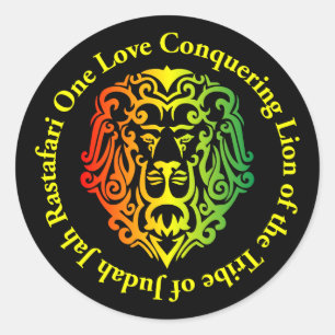 Stickers Rectangle Lion Rasta
