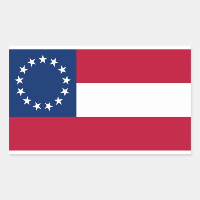 Stickers rectangulaires 13 étoiles confédérés (Devant)