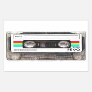 Stickers rectangulaires sur bande de cassette