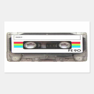 Stickers rectangulaires sur bande de cassette