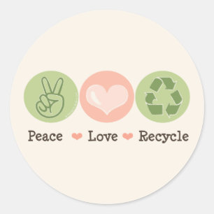 Stickers Recyclage Peace Love