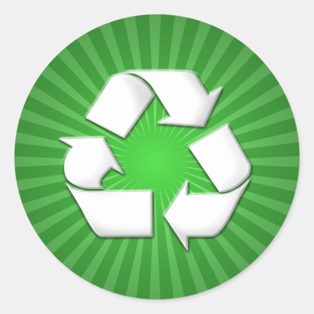 Stickers Recyclage Vert 001 (Devant)