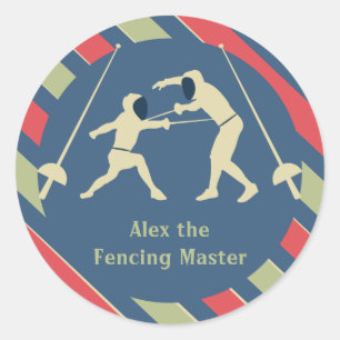 Stickers Red and Blue Fencing Party Favoriser