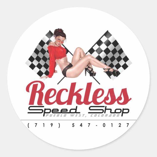 Stickers Red Betty Round (Devant)