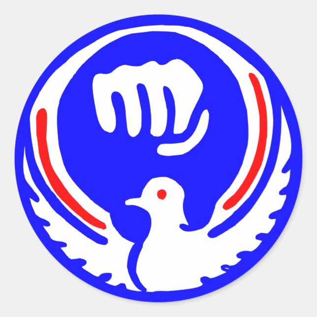 Stickers Red Blue Peace Dove Symboles Arts martiau (Devant)