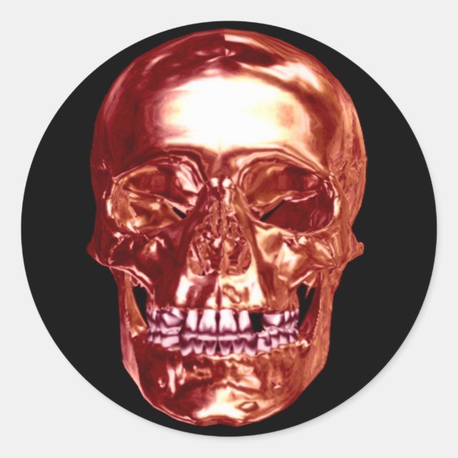 Stickers Red Chrome Skull (Devant)