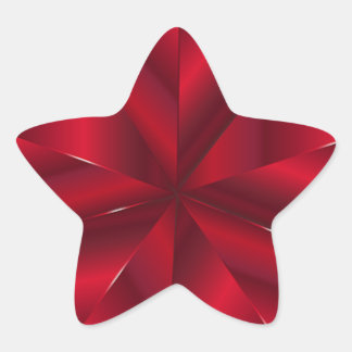 Stickers Red Faux Foil Star