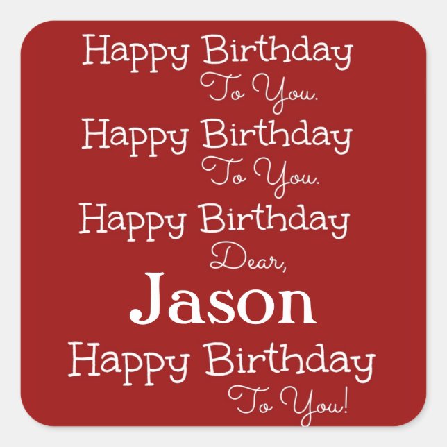 Stickers Red Happy Birthday (Devant)