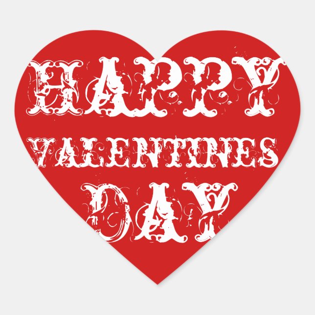 Stickers Red Happy Valentines Day (Devant)
