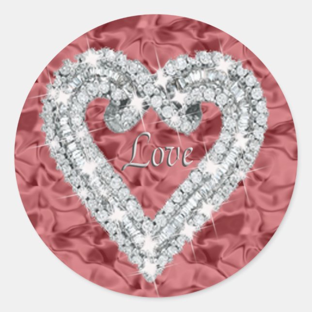 Stickers Red Love Diamond Heart (Devant)