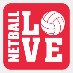 Stickers Red Netball Love