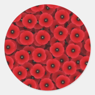 Stickers Red Poppies