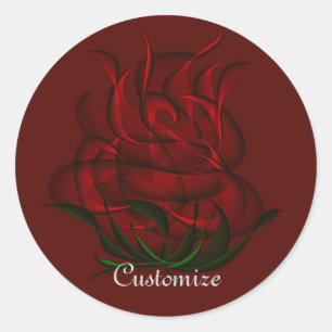 Stickers Red Rose Abstrait