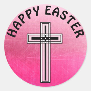 Stickers religieux Croix rose et Noire
