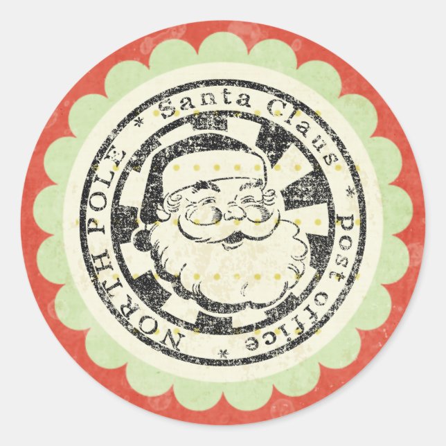 stickers rétro père Noël de noël (Devant)