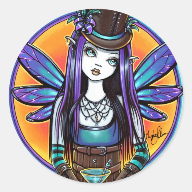 Stickers "Rhapsody" Gothique Absinthe Fairy Art (Devant)