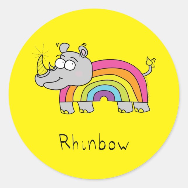 Stickers Rhinbow Rhino Rainbow Jaune (Devant)