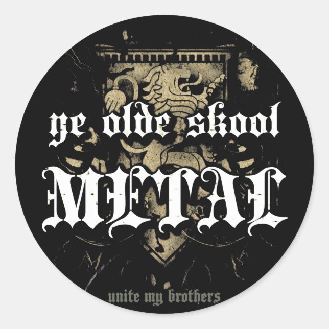 Stickers Rock=Life 'Ye Olde Skool Metal' (Devant)
