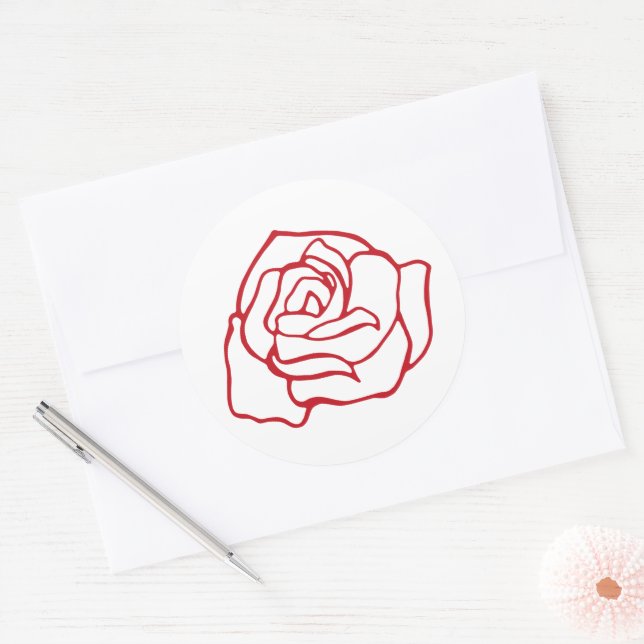 Stickers romantiques Rose rouge (Enveloppe)