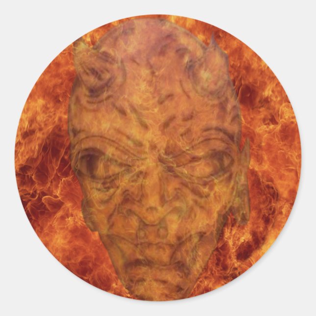 Stickers Rond Démon Feu (Devant)